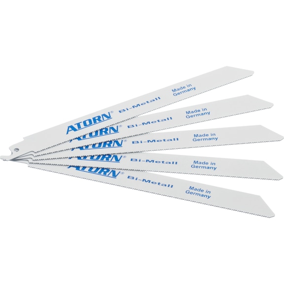 ATORN bimetal sabre saw blades 200 mm, 1.0 mm thick 1.4 mm wave form tooth pitch - Bimetal sabre saw blades