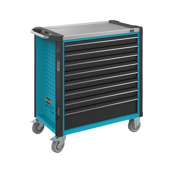 HAZET tool trolley Assistant 179NXL-8 blue with 8 fully extending drawers - Tool trolley HAZET Assistant model 179NXL