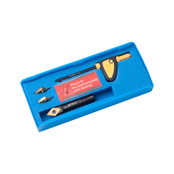 00-99619-V060-03K-31 NINE9, Gravierset V060, 60° - 99619, Gravierwendeschneidplatten-Halter