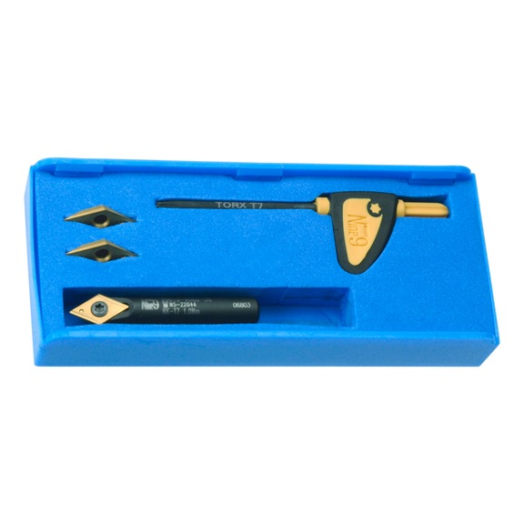 00-99619-V060-03K-71 NINE9, Gravierset V060, 60° - 99619, Gravierwendeschneidplatten-Halter