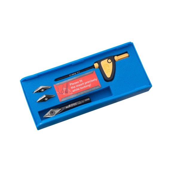 00-99619-V045-03K-32 NINE9, Gravierset V045, 45° - 99619, Gravierwendeschneidplatten-Halter