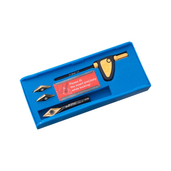 00-99619-V045-03K-71 NINE9, Gravierset V045, 45° - 99619, Gravierwendeschneidplatten-Halter