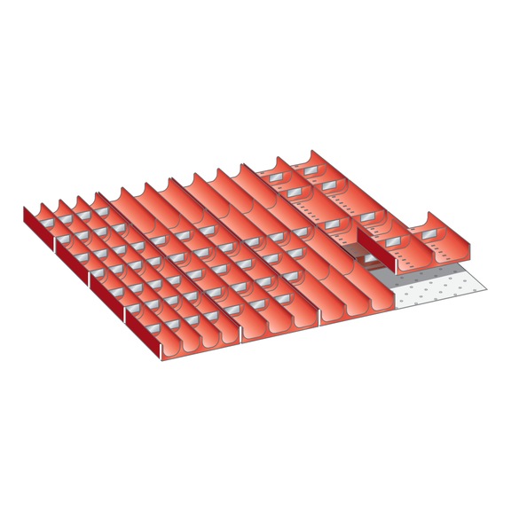 LISTA set of troughs 36x36E 612x612x50 mm 16 trough parts and 60 trough dividers - Troughs