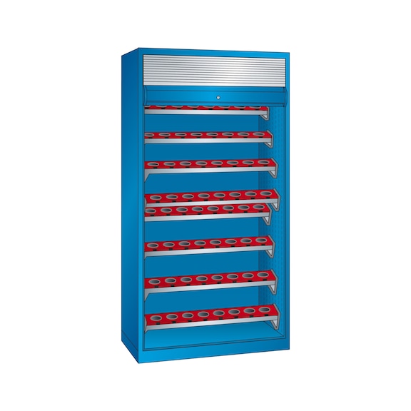 LISTA 数控柜 54x27E，（宽 x 深 x 高）1038x691x1950 毫米，ISO-SK 50 RAL 5012 - 数控工具柜