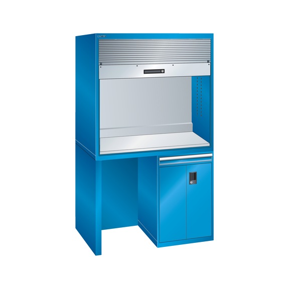 LISTA station qual. 2x36x36E lxPxH 1434x725x2200 mm D/prise de sécu. RAL 5012 - Station qualité