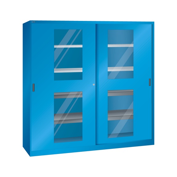 LISTA Sliding door cabinet (WxDxH) 2000x580x1950mm KEY Lock R5012 - Sliding-door cabinets
