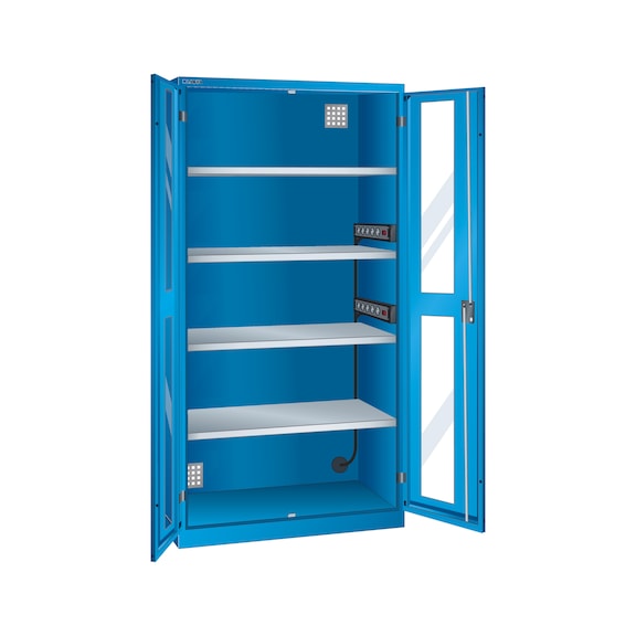 Nabíjecí skříň pro akum. LISTA, průhled, 1000x580x1950&nbsp;mm, typ D, zám. KEY R5012 - Nabíjecí skříně pro akumulátory