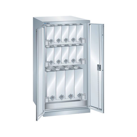 LISTA Armoire pour liquides (lxPxH) 717x753x1450 mm verr. à CLÉ R7035 - Armoire pour liquides