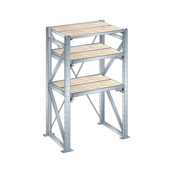 LISTA 货架单元，（宽 x 深 x 高）1290x860x2000 毫米，R7035 - 基本货架单元