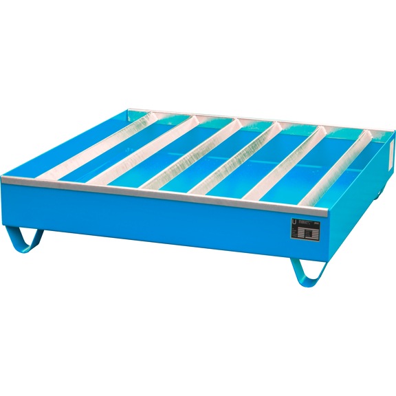 Band. perfil RAL 5012 azul claro LxAnxAlt 1200 x 1200 x 285 mm vol. reco. 230 l - Bandeja de perfil de acero