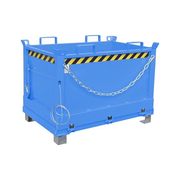 Cont. av fd bascule type FB 500 cap. 0,75 m³, LxlxH 840x1 245x845 mm RAL 5012 - Conteneur avec fond à bascule