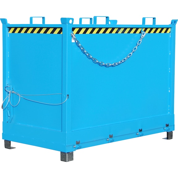 Flap bottom container FB 2000, LxWxH 1040x1845x1445 mm RAL 5012 - Flap bottom container