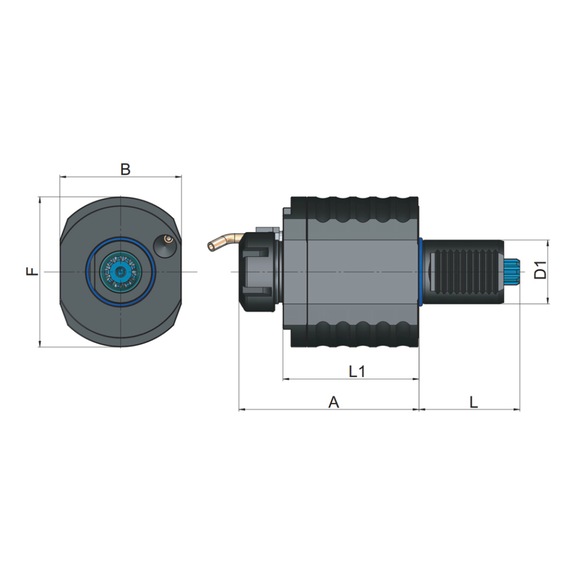 82AX40K22090 EROGLU, Axial Fräskopf Fräsdornaufnahme DIN 6357 Sauter-Revolver DIN 5482 VDI40 22-90 - Axialhalter