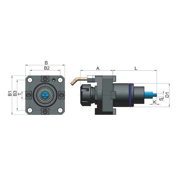 BMTAX65E32085 EROGLU, Axial Bohr-und Fräskopf Spannzangenaufnahme DIN 6499 Doosan BMT65 ER32/2-20 85 - Axial Fräskopf, Doosan BMT
