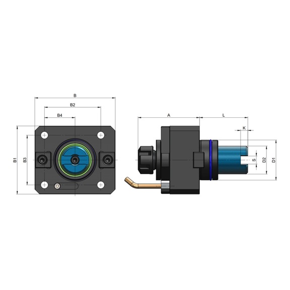 TS3AX50E20075 EROGLU, Axial Bohr-und Fräskopf Spannzangenaufnahme DIN 6499 Takisawa TC250 ER20/2-13-75 - Axial Fräskopf, Takisawa