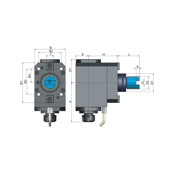 TS3RA50E20AB080 EROGLU, Radial Bohr-und Fräskopf Spannzangenaufnahme DIN 6499 Takisawa TC250 ER20/2-13-80 - Axial Fräskopf, Takisawa