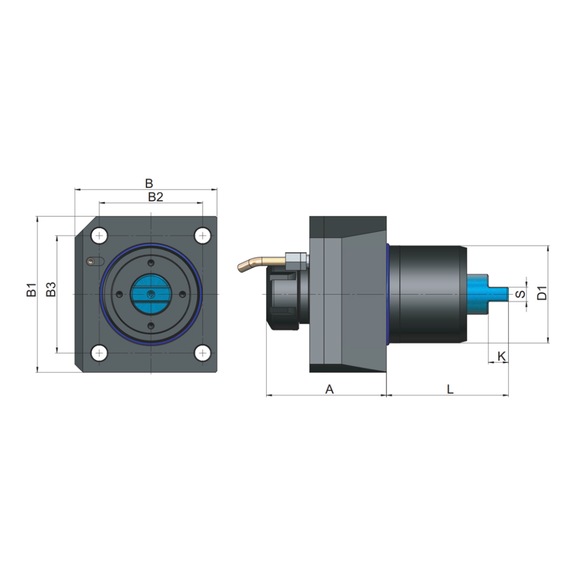 TS2AX68E32086 EROGLU, Axial Bohr-und Fräskopf Spannzangenaufnahme DIN 6499 Takisawa TY2000 ER32/2-20 86 - Axial Fräskopf, Takisawa