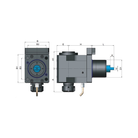 TS2RA68E32090 EROGLU, Radial Bohr-und Fräskopf Spannzangenaufnahme DIN 6499 Takisawa TY2000 ER32/2-20 90 - Axial Fräskopf, Takisawa
