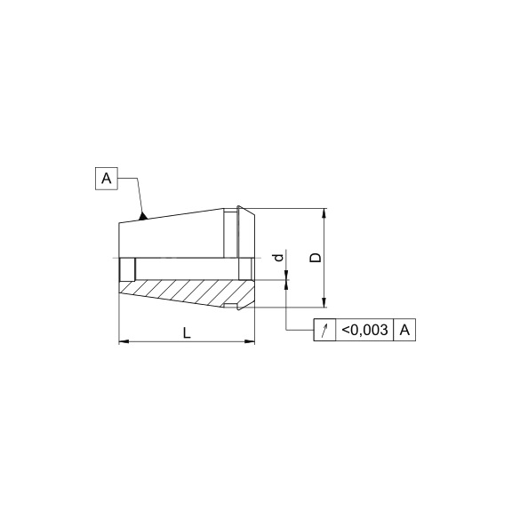 74.TER.20.04 DIEBOLD, Schrumpfspannzange TER nach DIN6499 / ER20 x &Oslash;4 - Schrumpfspannzangen