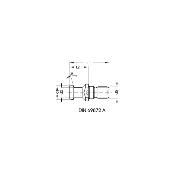 70.010.024 DIEBOLD, Anzugsbolzen DIN69872A M24 x Ø28, L=74 mm mit O-Ring - Anzugsbolzen