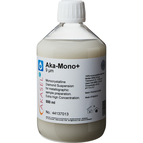 AKASEL AKA-MONO+ hooggeconc. 9 µm suspensie met hoge diamantconc., 500ml - Aka-Mono+ diamantsuspensie, hooggeconcentreerd