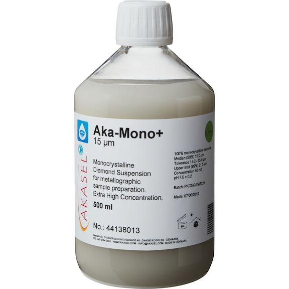 AKASEL AKA-MONO+ hooggeconc. 15 µm suspensie met hoge diamantconc., 500ml - Aka-Mono+ diamantsuspensie, hooggeconcentreerd