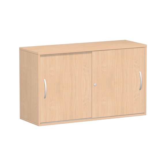Add-on sliding door cabinet 1200x425 beech/beech - Adjustable sliding door cabinet with adjustable feet