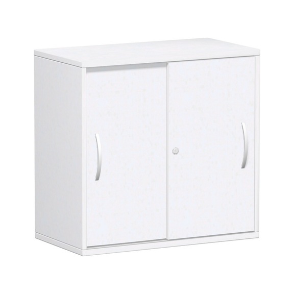 Skříň s&nbsp;posuvnými dveřmi, 800x425x798, bílá/bílá - Skříň s&nbsp;posuvnými dveřmi a&nbsp;opěrnými nohami