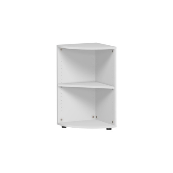 Corner end shelf with support feet light grey 400x400x752 mm - Corner end shelf with support feet