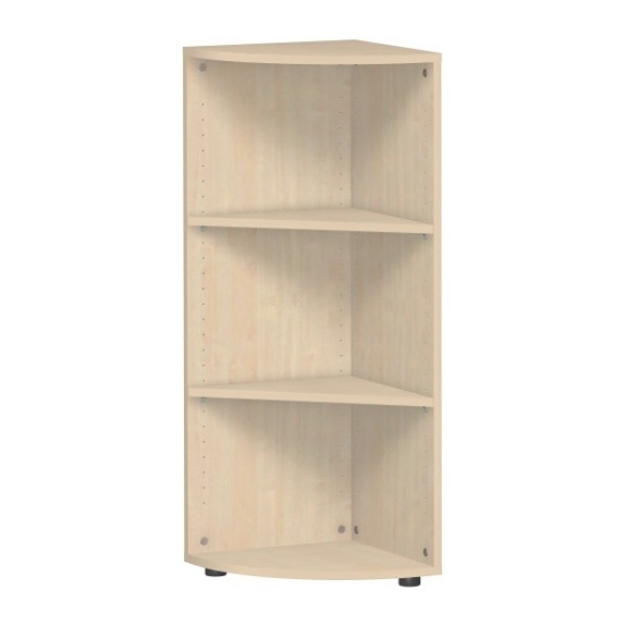 Corner end shelf with support feet maple 400x400x1104 mm - Corner end shelf with support feet