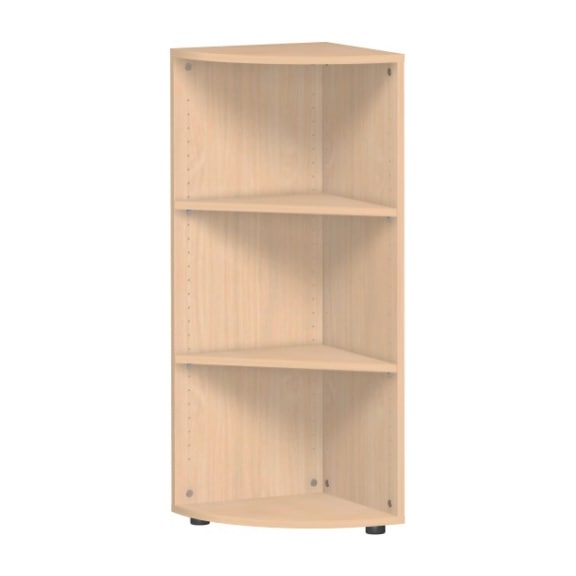 Corner end shelf with support feet beech 400x400x1104 mm - Corner end shelf with support feet
