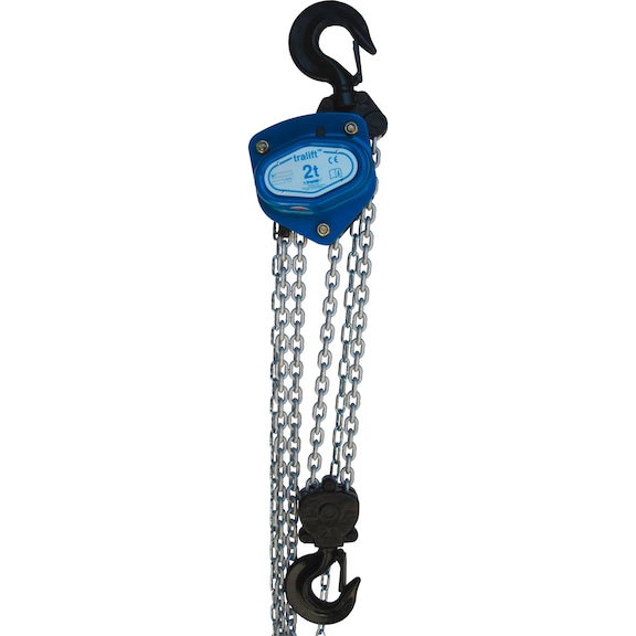 TRACTEL spur-gear block+tackle Tralift 2, 2000-kg safe working load, 1 chain - Tralift™ cylinder gear block