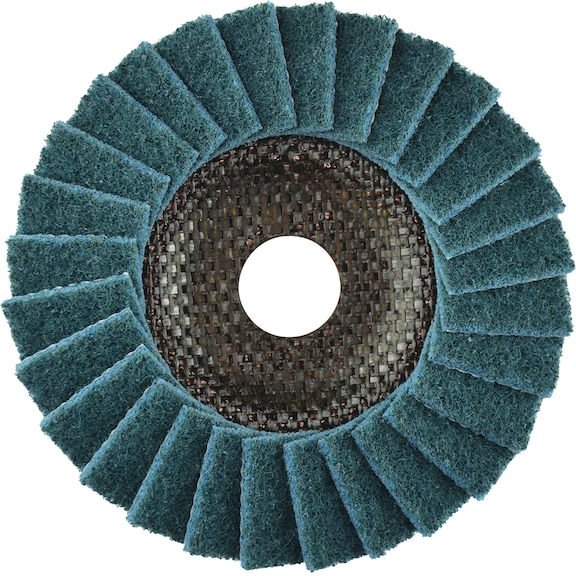ATORN polishing flap disc non-woven 125x22.23 mm angled, fine, blue - Polishing flap discs