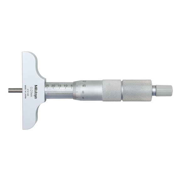 MITUTOYO depth micrometer with larger handle and interchangeable inserts 0–100mm - Depth calliper