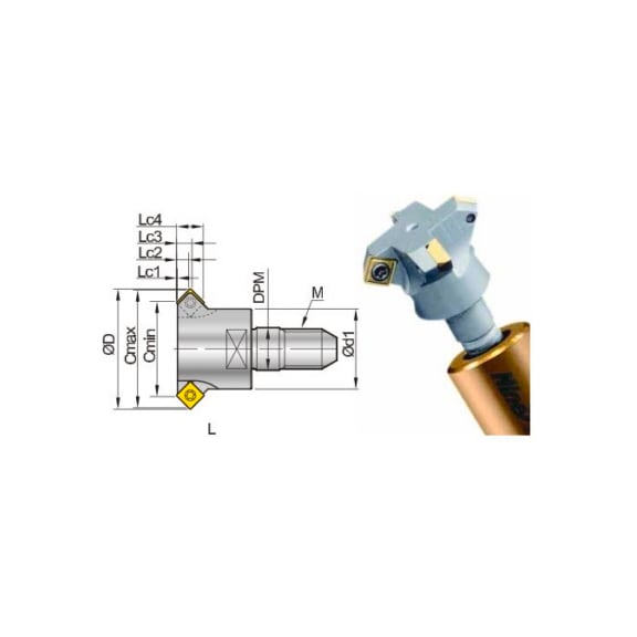 00-99616-CM20-M06 NINE9, Faswerkzeug 45° einschraubbar - 99616-CM, Fasfräser zum Einschrauben