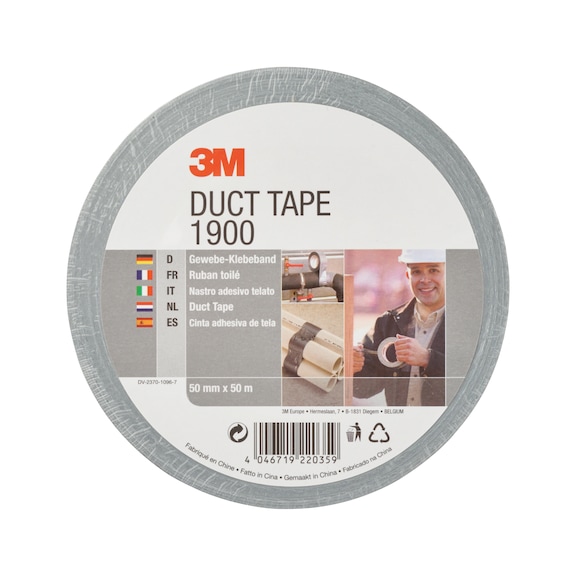 Ruban adhésif toilé 3M 1900, argent, 50 mm x 50 m - Ruban adhésif toilé 1900