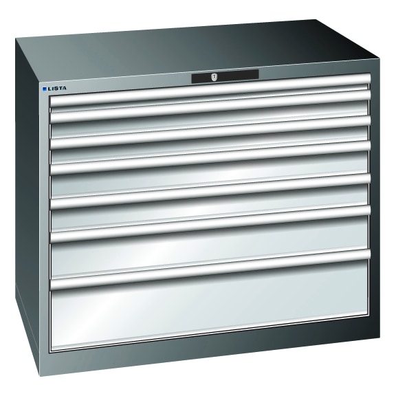 95.200.530.A LISTA, ESD Schubladenschrank 54x36E (BxTxH) 1023x725x1000xmm AUTO Lock NCS S 2403-Y - "ESD Schubladenschrank, 6 Schubladen"