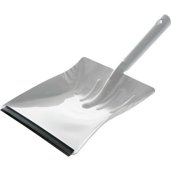 Recogedor ORION, 220x200&nbsp;mm, con manga de tubo de acero y reborde de goma - Recogedor, chapa de acero, pintado