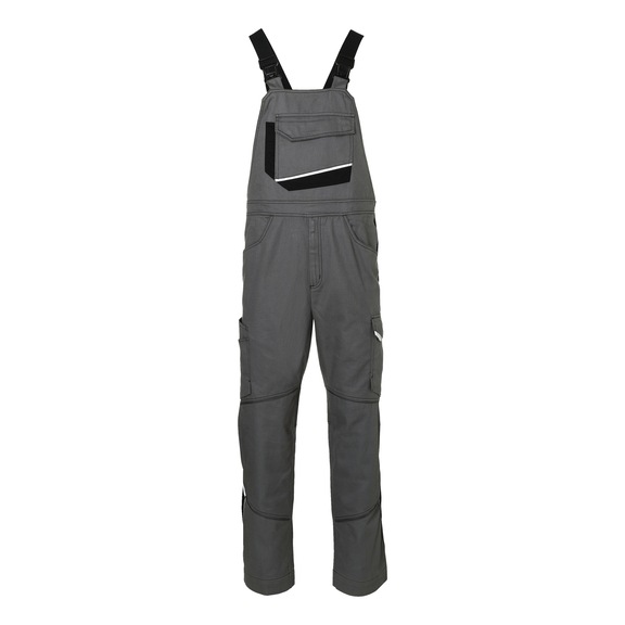 K&Uuml;BLER Cotton dungarees, charcoal grey/black, size 52 3140 1301-9799-52 - ICONIQ cotton dungarees