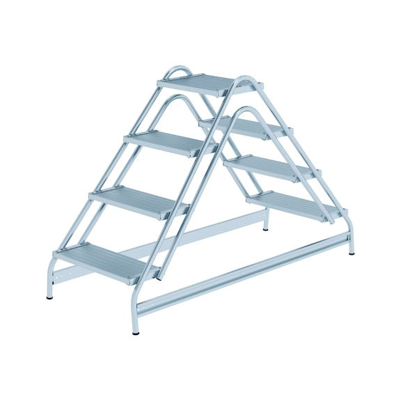 MUNK GUENZBURGER STEIGTECHNIK pomost roboczy, 2-stronny, 2x4 alum. stop., ryflowany - Pomosty robocze z aluminium, 2-stronne, stopnie ryflowane