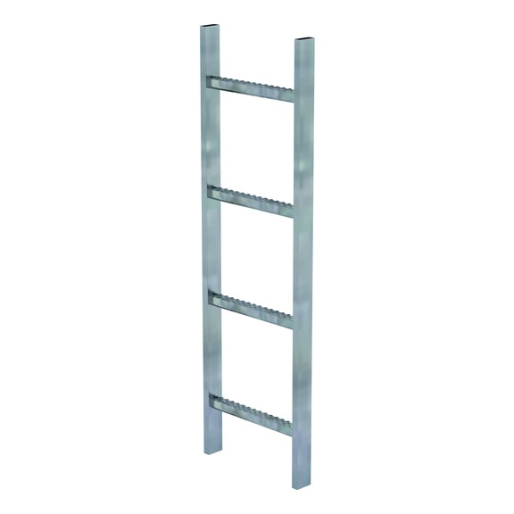 GÜNZBURGER hot-dip galvanised steel shaft ladder, clear width 300 mm, 4 rungs - 