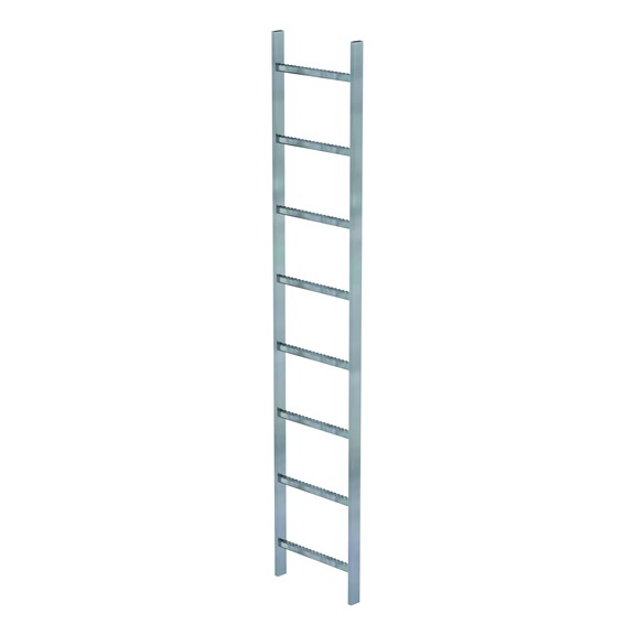 GÜNZBURGER hot-dip galvanised steel shaft ladder, clear width 400 mm, 8 rungs - 