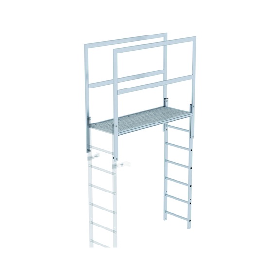 GÜNZBURGER parapet bridging step, plain aluminium, length 1,600 mm - Natural aluminium parapet bridging steps