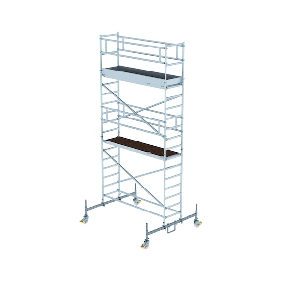 MUNK mobile scaffolding 0.75x2.45 m platform 2 m spac. a. chassis bar H 4.45 m - 