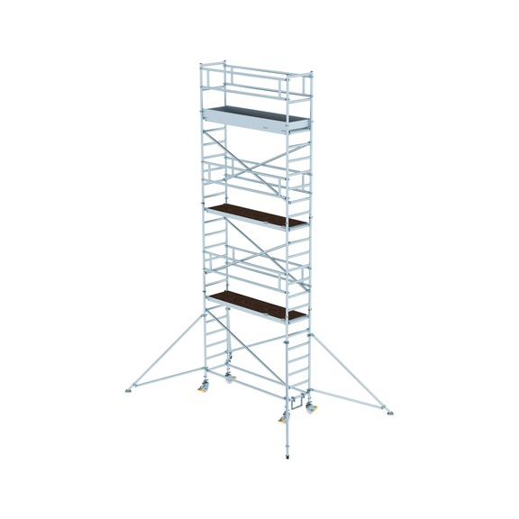 MUNK mobile scaffolding 0.75x2.45 m platform 2 m spacing a. outriggers H 6.35 m - 