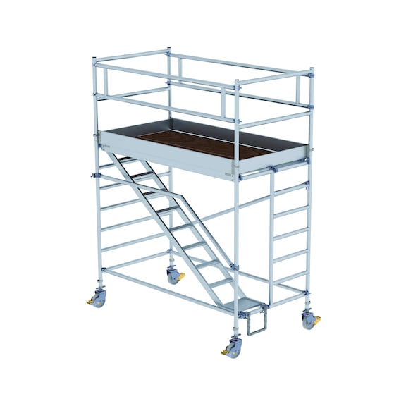 MUNK Rollgerüst 1,35 x 2,45 m mit Schrägaufstiegen Plattformhöhe 2,35 m - Rollgerüst mit Schrägaufstiegen 1,35 x 2,45 m