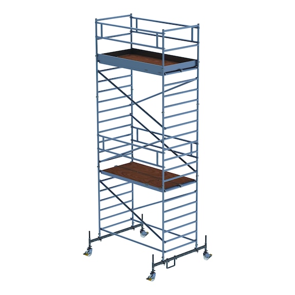 G&Uuml;NZBURGER Rollger&uuml;st 1,35x2,45m mit Fahrbalken & Doppel-Plattform H&ouml;he 5,45m - Rollger&uuml;st mit Fahrbalken und Doppel-Plattform 1,35 x 2,45 m