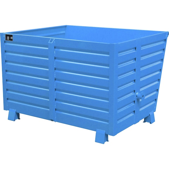 Tilting container 1.50 m³ LxWxH 1200x1500x1000 mm RAL 5012 light blue - Stack tipper