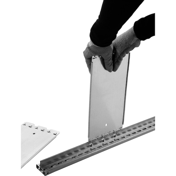 META plug-in rack CLIP 150, RAL7035, 6 shelves, basic sh. HxLxD 2500x1000x300 mm - Shelf boltless rack, single-row