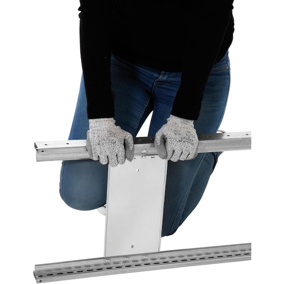 META plug-in rack CLIP 150, RAL7035, 6 shelves, basic sh. HxLxD 2500x1000x300 mm - Shelf boltless rack, single-row